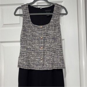 Stylish Tweed Jumpsuit in Black and Gray